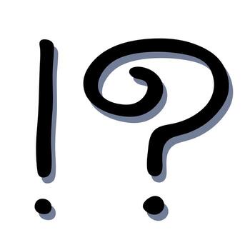 Hand drawn exclamation mark and question mark clipart Single element for design sign vector