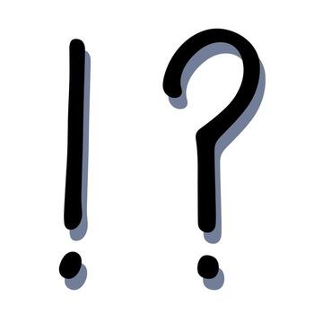 precautions Hand drawn exclamation mark and question mark clipart Single element for design vector