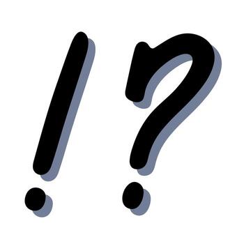 message Hand drawn exclamation mark and question mark clipart Single element for design vector