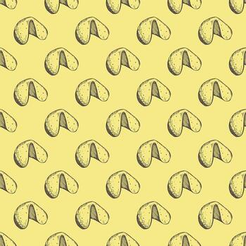 new paper Seamless pattern with fortune cookies for decorative print, wrapping paper, greeting cards, wallpaper and fabric vector