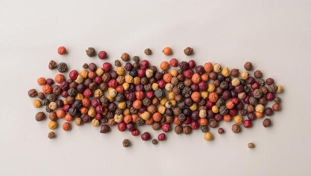 Autumnal Array of Spheres Colorful Textures in Natural Lighting on Smooth Surface. photo