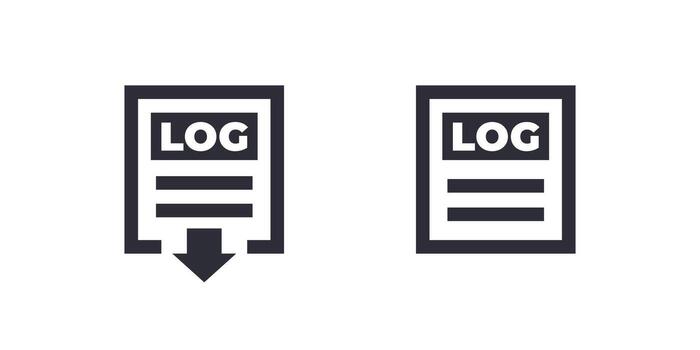 LOG files icons on white vector