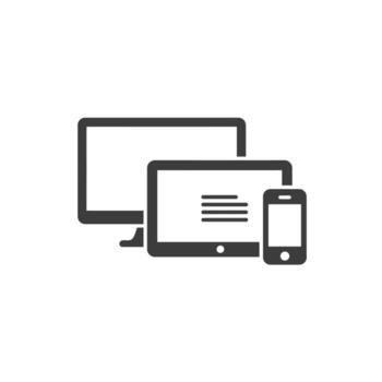 Cross platform user interface symbol for responsive web design on computer tablet and smartphone vector
