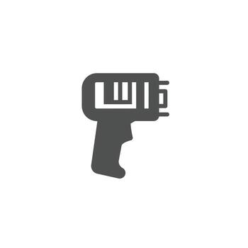 Supply chain management icon of a barcode scanner for tracking products and ensuring transparency vector