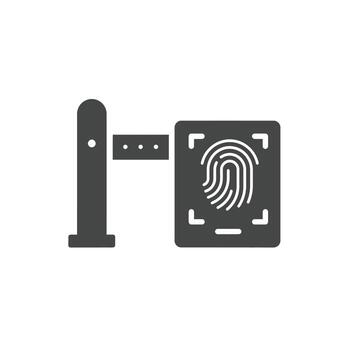 Digital fingerprint scanner on a city gate for smart access control and biometric security vector