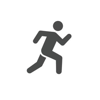 Solid icon of a person running symbolizing an active and healthy lifestyle with daily exercise vector