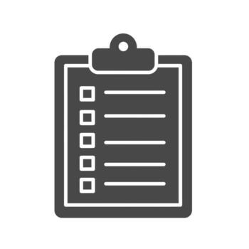 Quality control and supply chain auditing icon with a clipboard checklist for process inspection vector