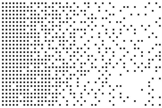 Disintegration pixel grid dot grain noise, fade halftone effect, disperse dot work, Dispersed background mosaic vector