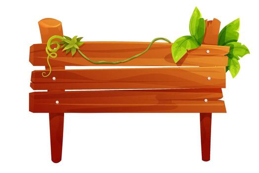 Wooden jungle forest signposts, empty board textured wood plank.Wood plank frame game signpost, farm garden or jungle pointing panel. Set menu ui design. Outdoor empty textured arrow vector