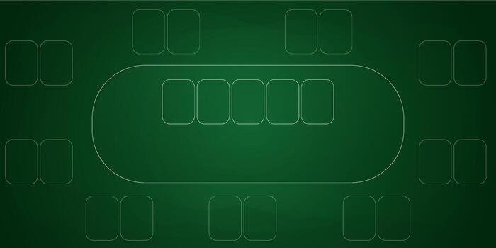 Poker table top view green cloth texture empty board background, bg. Playing field for card games, casino concept. vector