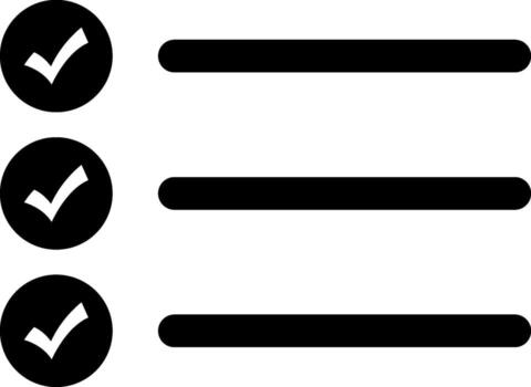 List and checklist icon. Minimalist List and Checklist Icons for UI Design vector