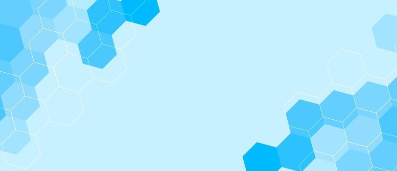 Blue Hexagon Abstract Background with Copy Space. Modern technology concept with abstract blue hexagonal grid design on light background vector