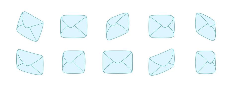 3D envelope icon, isometric design for communication and email, mail letter concept showing envelope twice. Isolated illustration for internet, web, business contact, digital post and modern vector