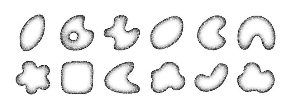 resumen orgánico gota formas con grano textura. mínimo líquido formas para moderno diseño, carteles, web, antecedentes y creativo proyectos aislado elementos vector