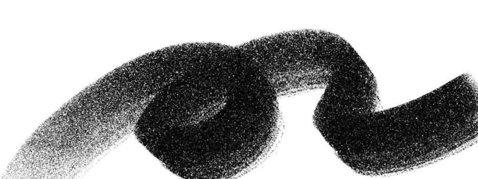 Stipple art brush stroke wave with halftone texture and grain shading. Abstract stipple art loop in black and white. Modern stipple art background for poster, digital design and illustration vector