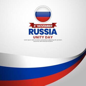 Rusia bandera para unidad día cuadrado bandera con realista bandera vector