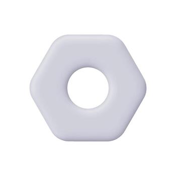 Gray hexagon gear nut. Technology, industry, machinery, system configuration, settings, engineering, tools and construction concept. 3d icon. Cartoon minimal style. vector