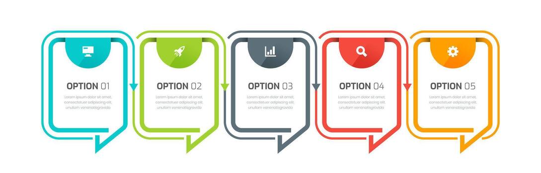 Business Infographic Template Creative Design with Line, Icon and 5 Options for Presentation vector