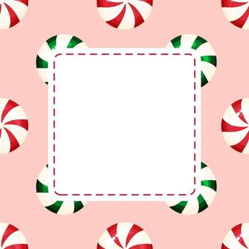 Peppermint Swirl Background Square Frame vector