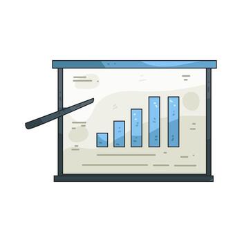 Presentation Screen with Bar Graph Illustration vector