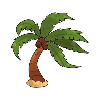 Illustration of Palm Tree with Coconuts vector