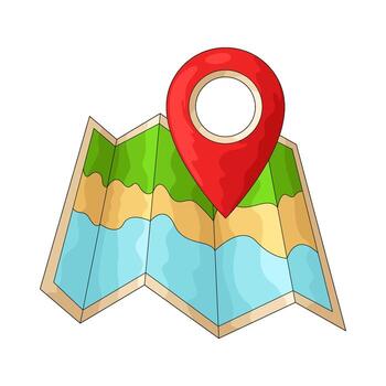 mapa con rojo ubicación alfiler vector