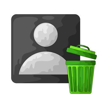 Delete User Account with Trash Can vector