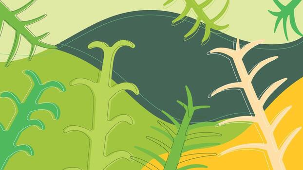 Abstract Foliage Composition in a Gradient Color Palette vector