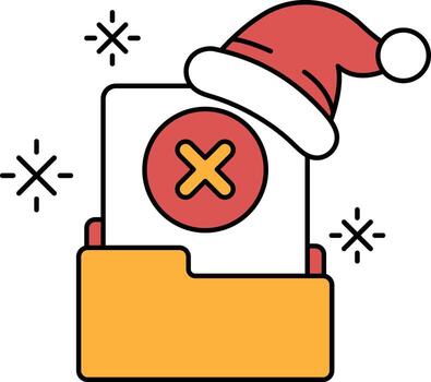 A black and white image of a hat with a red X on it vector