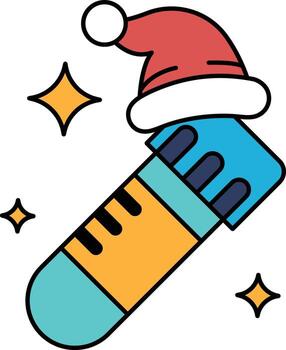 A cartoonish image of a snowman with a hat and a carrot nose vector