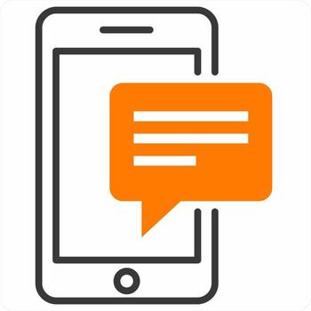 Message and chat icon concept in orange color vector