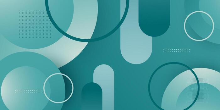 Abstract colorful bright green banner background. Simple geometric circle shapes dynamic pattern concept. vector