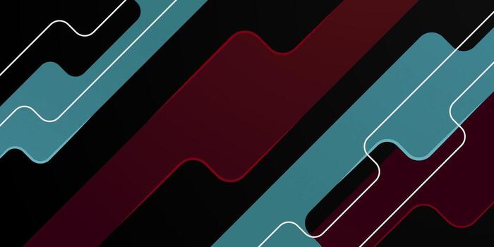 Abstract overlap shapes element pattern with blue and red color on dark background. Simple and sporty background concept design. vector