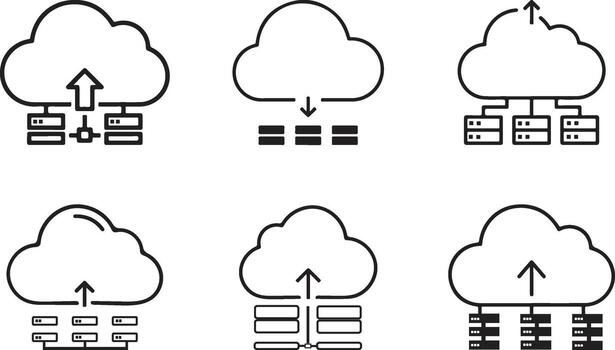 servidor base de datos icono conjunto vector