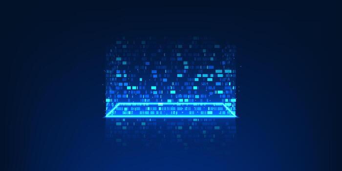 Futuristic layered square shapes representing technological structure, data layers, and digital innovation, showing the connection between each level of modern technology vector