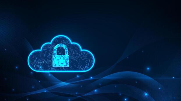 Cloud security icon with lock vector