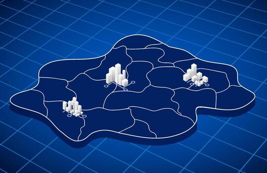 3D urban development map vector