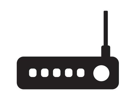 A black and white image of a router vector