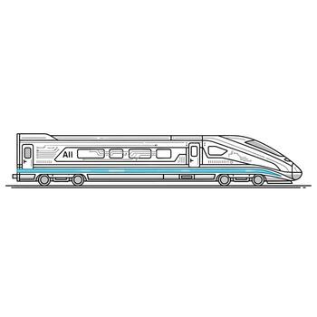 High-speed train illustration showcasing modern design and advanced technology for efficient travel vector