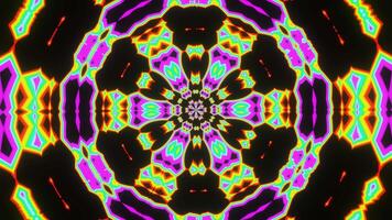 un astratto disco lampeggiante con multicolore neon. video