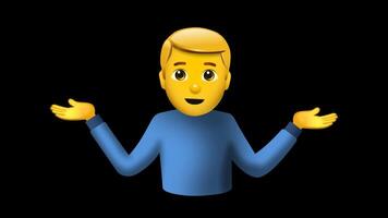 Emoji Man Shrugging Transparent video