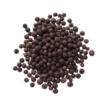 A heap of black peppercorns isolated on a transparent background, displaying their spherical shape and rough surface texture png