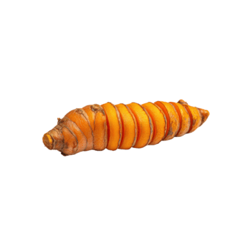 affettato Curcuma radice mostrando suo segmentato struttura isolato su trasparente sfondo png