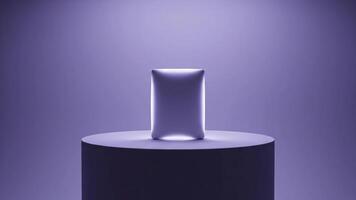 astratto presentazione di bianca oggetto su circolare podio durante studio illuminazione video