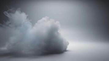 Abstract White Cloud Drifting Across a Smooth Surface in a Bright Studio video