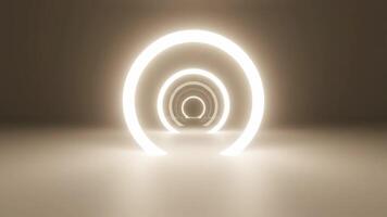 upplyst cirklar skapa en ljus tunnel effekt på en grå yta under dagtid video