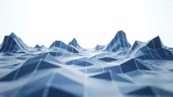baixo poli panorama com azul polígono malha fundo durante dia video