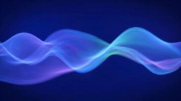 astratto blu onde galleggiante contro un' buio blu sfondo, la creazione di un' morbido, fluente animazione video