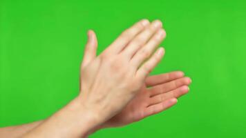 Hands Clapping Repeatedly on Green Screen for Compositing and Visual Effects video