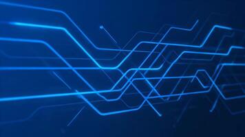 Abstract Blue Glowing Lines Moving in a Digital Space Creating a Network video
